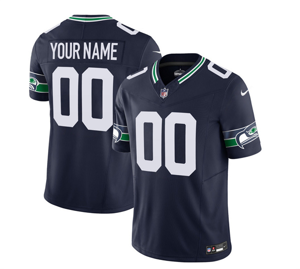 Men & Women & Youth Seattle Seahawks Active Player Custom 2023 F.U.S.E. Navy Limited Football Stitched Jersey->->Custom Jersey